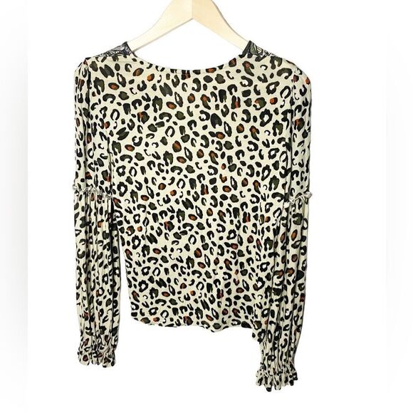 Anthropologie Bl^nk London Animal Elephant Print Safari Long sleeve Blouse - Picture 3 of 6